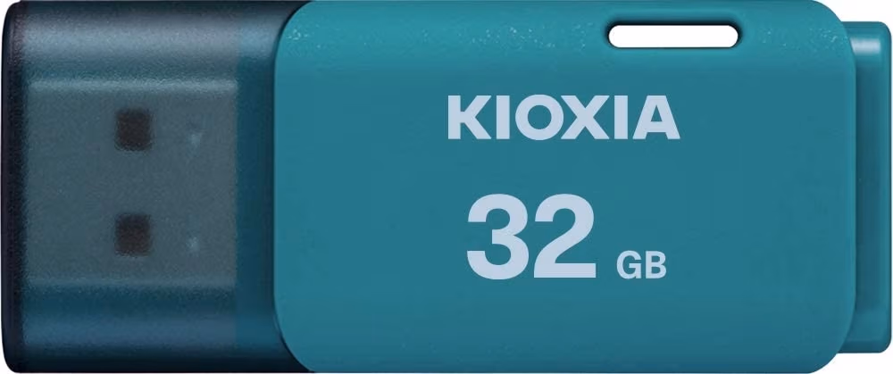 32GB USB2.0 Kioxia (Toshiba) TransMemory U202 Light Blue, Plastic, Small design (Read 20 MByte/s, Write 10 MByte/s) 