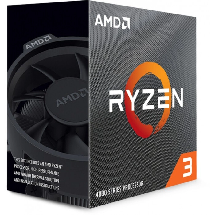 AMD Ryzen™ 3 4300G, Socket AM4, 3.8-4.0GHz (4C/8T), 2MB L2 +  4MB L3 Cache, Integrated Radeon Vega 6 Graphics, 7nm 65W, Unlocked, Box (with Wraith Stealth Cooler)