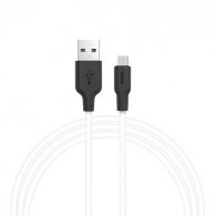 Cable  USB to USB-C   HOCO “X21 Silicone”,  1m,  Black/White, up to 2A, Charging Data Cable, Outer material: Silicone thumbnav 1