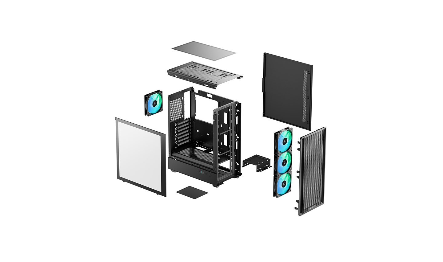Корпус DEEPCOOL CC550 4F / w/oPSU / Side panel / 4x120mm / ATX / Black photo 10