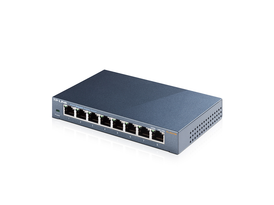 TP-LINK TL-SG108  8-port Gigabit Switch, 8 10/100/1000M RJ45 ports, steel case, QoS, IGMP Snooping photo 2