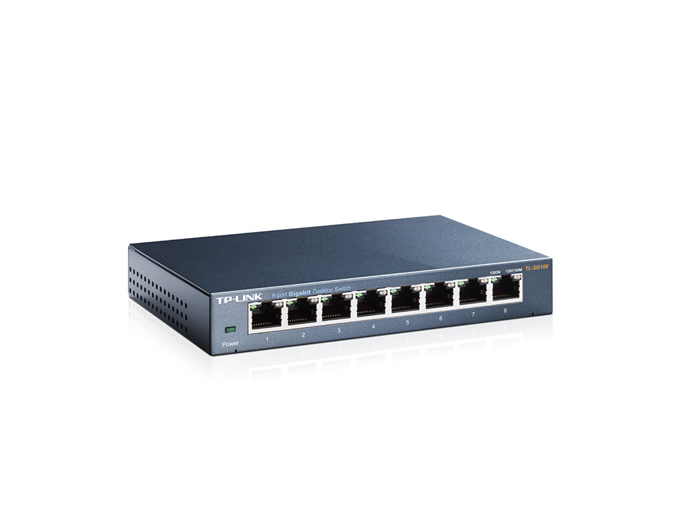 TP-LINK TL-SG108  8-port Gigabit Switch, 8 10/100/1000M RJ45 ports, steel case, QoS, IGMP Snooping photo 3