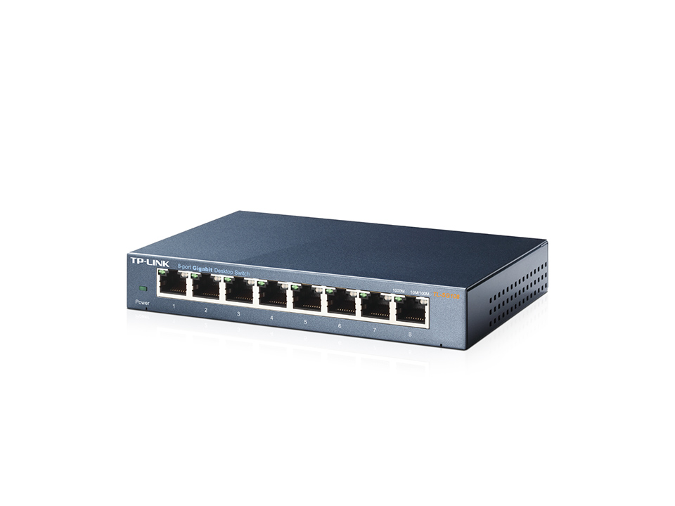 TP-LINK TL-SG108  8-port Gigabit Switch, 8 10/100/1000M RJ45 ports, steel case, QoS, IGMP Snooping photo 4