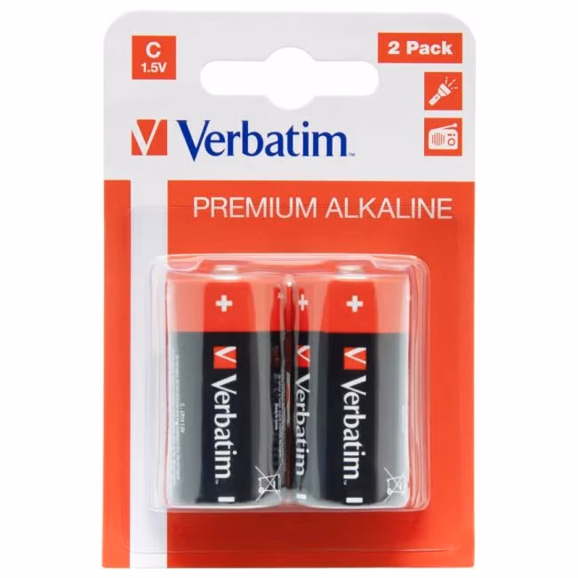 Verbatim Alcaline Battery  C, 2pcs, Blister pack 