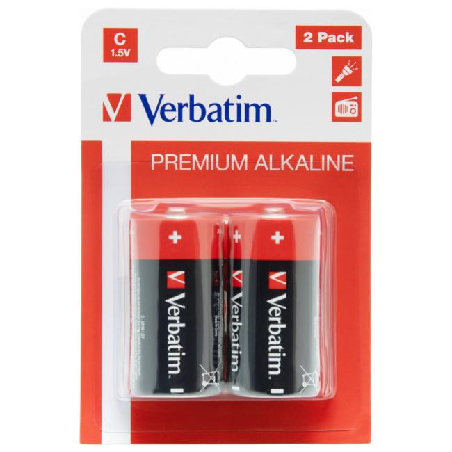 Verbatim Alcaline Battery  C, 2pcs, Blister pack photo 1
