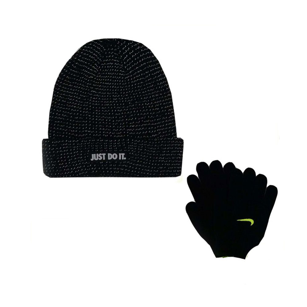 Набор шапка + перчатки Nike REFLECTIVE BEANIE/GLOVES SET photo Набор шапка + перчатки Nike REFLECTIVE BEANIE/GLOVES SET photo