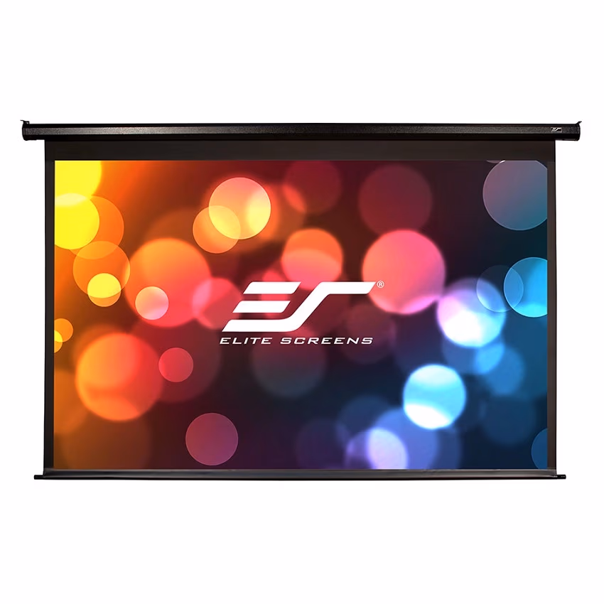 Elite Screens 100"(4:3) 203x152cm VMAX2 Series Electric Screen with IR/Low Voltage 3-way wall box, TopDrop 12cm, White 