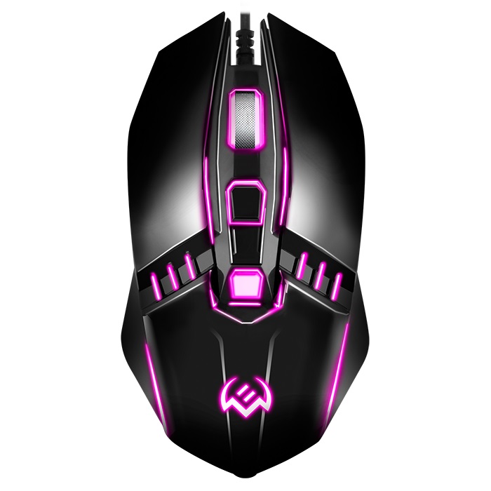 SVEN RX-200, Optical Mouse, Backlighting, 800-1600 dpi, 3+1 Button, 1,5m ,USB, Black photo 1