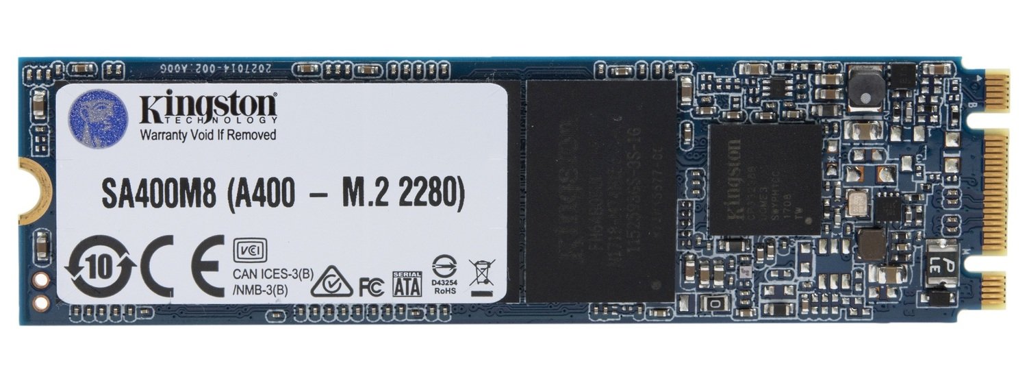 M.2 SATA SSD 480GB Kingston A400, Interface: SATA III 6Gb/s, M.2 Type 2280 form factor, Sequential Reads:500 MB/s, Sequential Writes:450 MB/s, 7mm, Controller Phison PS3111, 3D NAND TLC photo 1