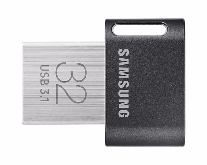32GB USB3.1 Samsung Fit Plus, Space Gray, Ultra-small (Up to: Read 200 MByte/s) 