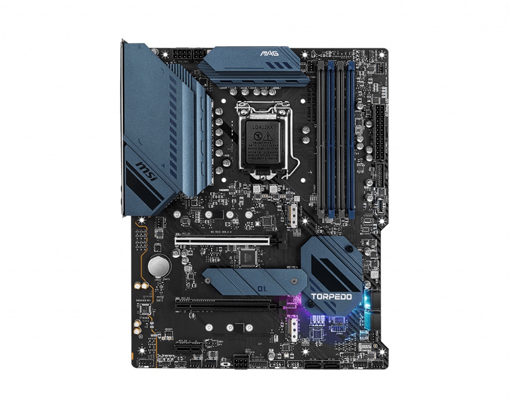 MSI MAG B560 TORPEDO, Socket 1200, Intel® B560 (11/10th Gen CPU), Dual 4xDDR4-5066, CPU graphics, HDMI, DP, 2xPCIe X16 4.0, 6xSATA3, 3xM.2 4.0, 2xPCIeX1, ALC897 HDA, 1GbE+2.5GbE LAN, SPDIF, 2xUSB3.2 Gen2 Type-C, 6xUSB3.2, RGB MysticLight, ATX photo 1