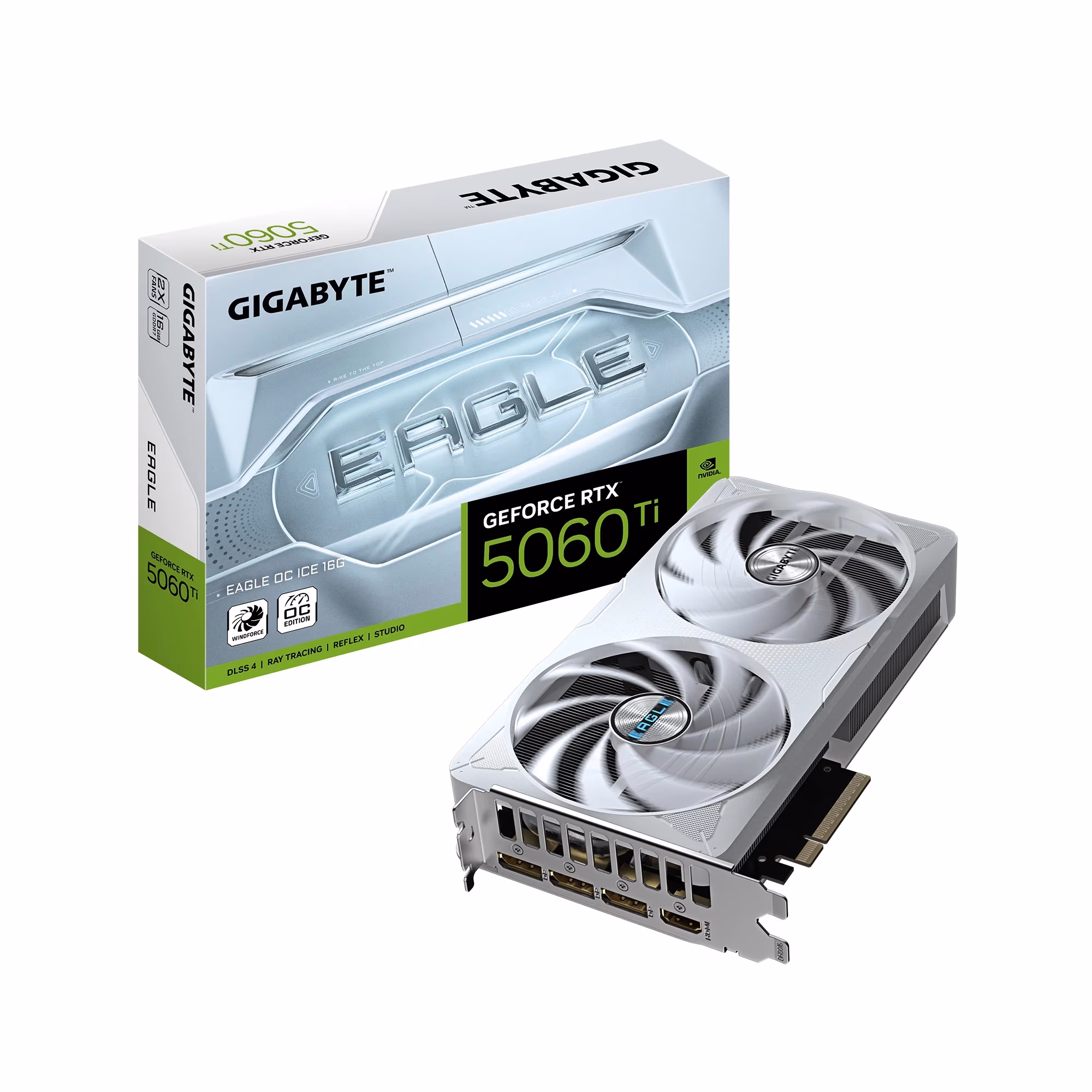 Видеокарта GIGABYTE GeForce RTX 5060 Ti EAGLE OC ICE 16G / 16GB / GDDR7 / 128bit