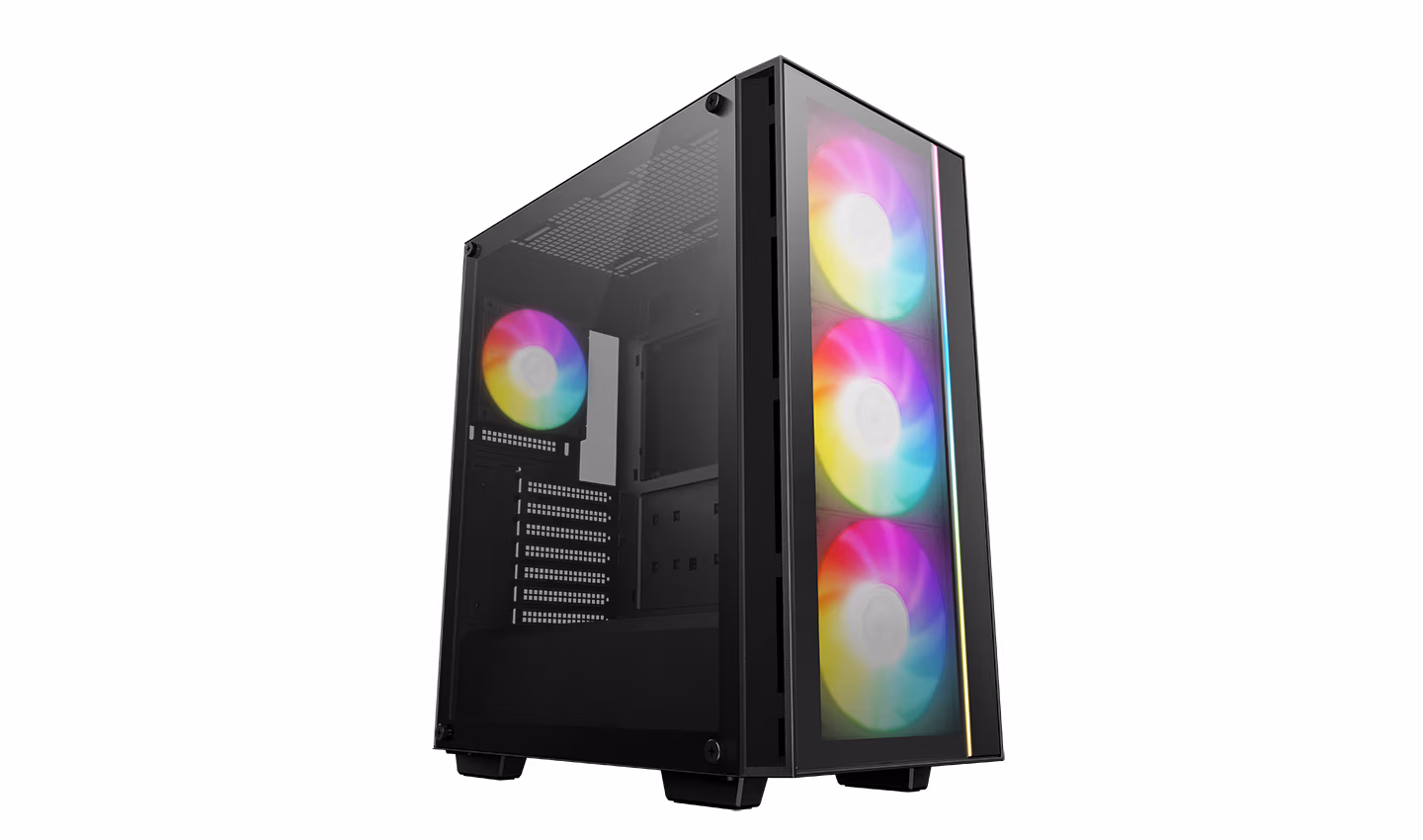 Carcasa DEEPCOOL MATREXX 55 V4 C / w/oPSU / Side panel / 3x140mm, 1x120mm/ ATX