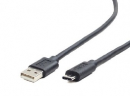 Cable USB2.0/Type-C - 1m - Cablexpert CCP-USB2-AMCM-1M, 1m, USB 2.0 A-plug to type-C plug, Black thumbnav 1
