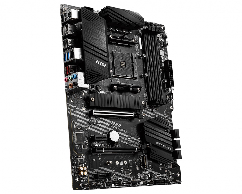 MSI B550-A PRO, Socket AM4, AMD B550, Dual 4xDDR4-4400+, APU AMD graphics, HDMI, DP, 2xPCIe4.0 X16, 6xSATA3, RAID, 2xM.2 Gen4.0 x4, 2xPCIe X1, ALC897 HDA, 1xGbE LAN , 2xUSB3.2Gen2(Type A+C), 5xUSB3.2(1xTypeC+4xTypeA), RGB Mystic Light, ATX photo 2
