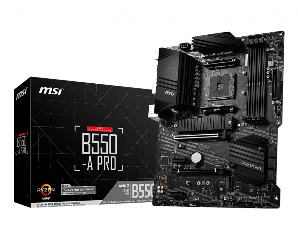 MSI B550-A PRO, Socket AM4, AMD B550, Dual 4xDDR4-4400+, APU AMD graphics, HDMI, DP, 2xPCIe4.0 X16, 6xSATA3, RAID, 2xM.2 Gen4.0 x4, 2xPCIe X1, ALC897 HDA, 1xGbE LAN , 2xUSB3.2Gen2(Type A+C), 5xUSB3.2(1xTypeC+4xTypeA), RGB Mystic Light, ATX photo 4