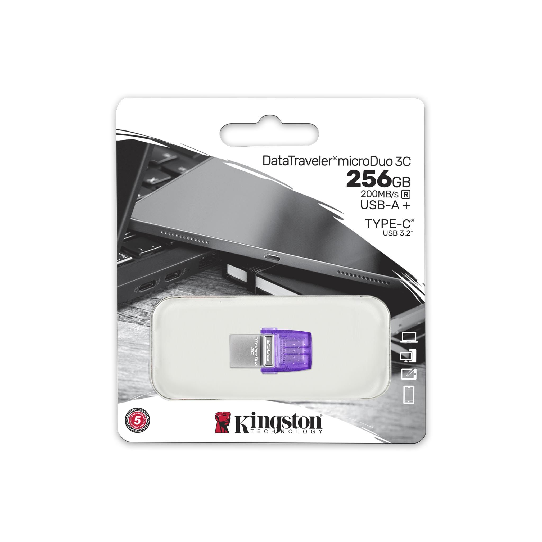Флеш-накопитель USB-C/A Kingston DataTraveler microDuo 3C / 256ГБ / 200 MByte/s photo 3