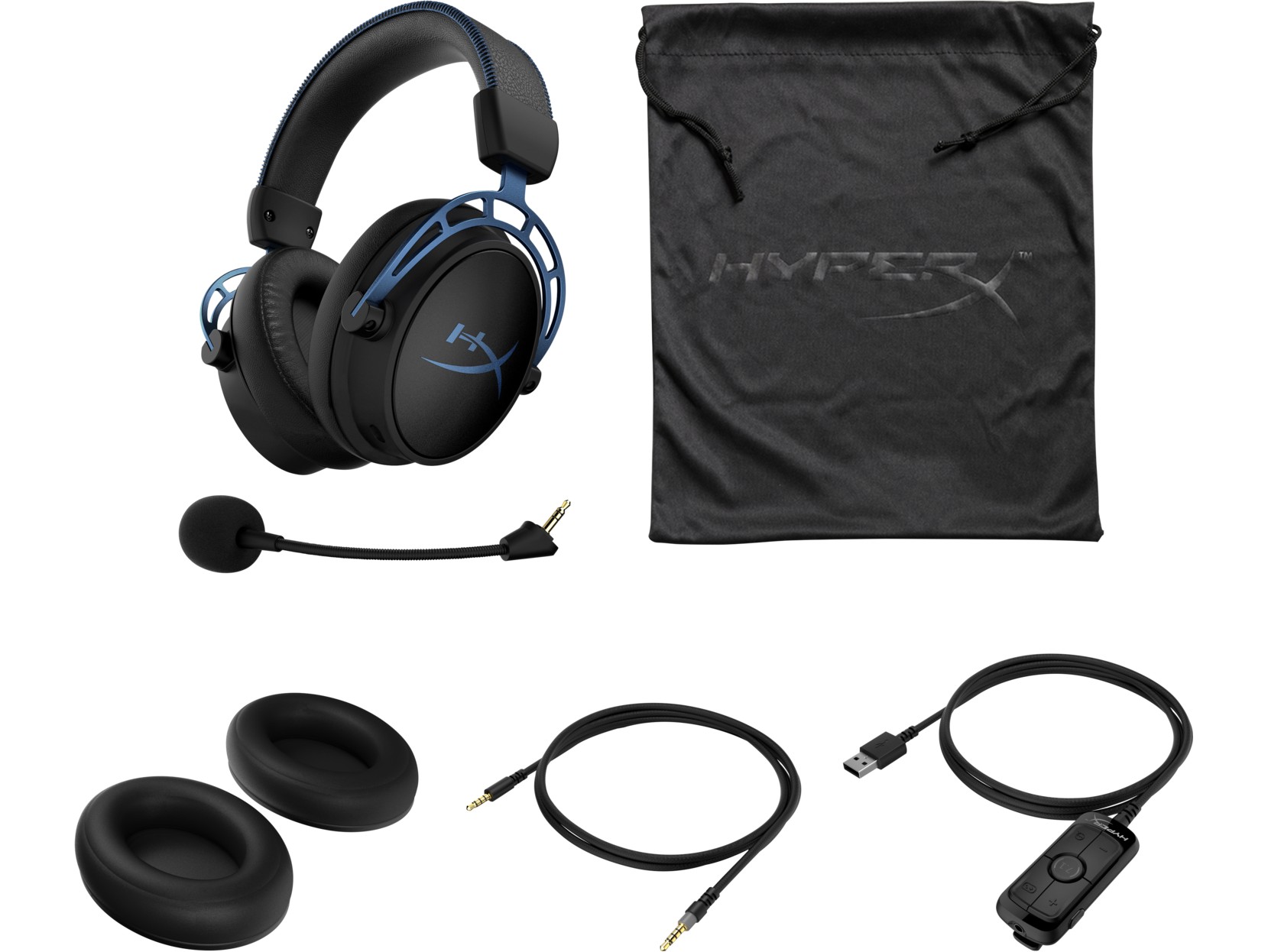 Casti Gaming HyperX Cloud Alpha S , black/blue [4P5L3AA] photo 6