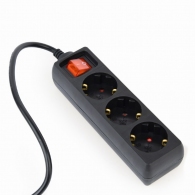 Surge Protector Pentru UPS Gembird EG-PSU3-01 / 3 Schuko sockets / 0.6 m / Black thumbnav 1