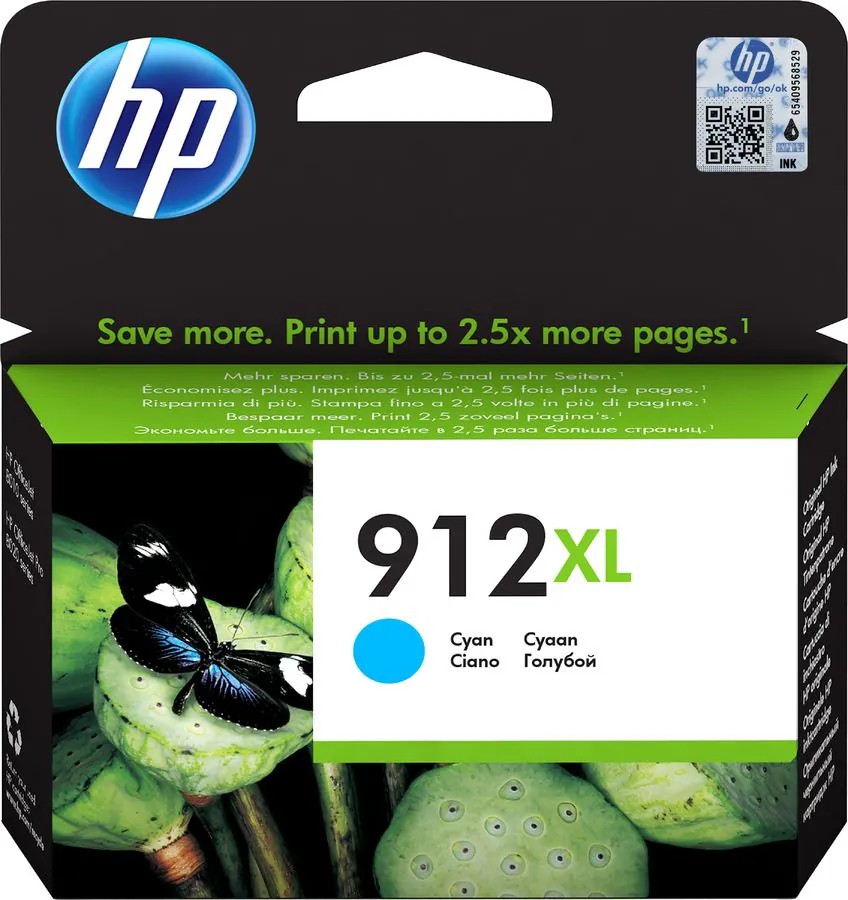 912XL (3YL81AE) Cyan Ink Cartridge; (for HP OfficeJet Pro  8010 series, 8012 Pro Aio, 8013 Pro Aio, 8014 Pro Aio, 8015 Pro Aio, 8020 Pro series, 8022 Pro Aio, 8023 Pro Aio, 8024 Pro Aio, 8025 Pro Aio) photo 2
