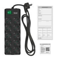 Surge Protector SVEN SF-10E-16/ 10 Sockets/ 3680W/ 3.0m/ Black thumbnav 4