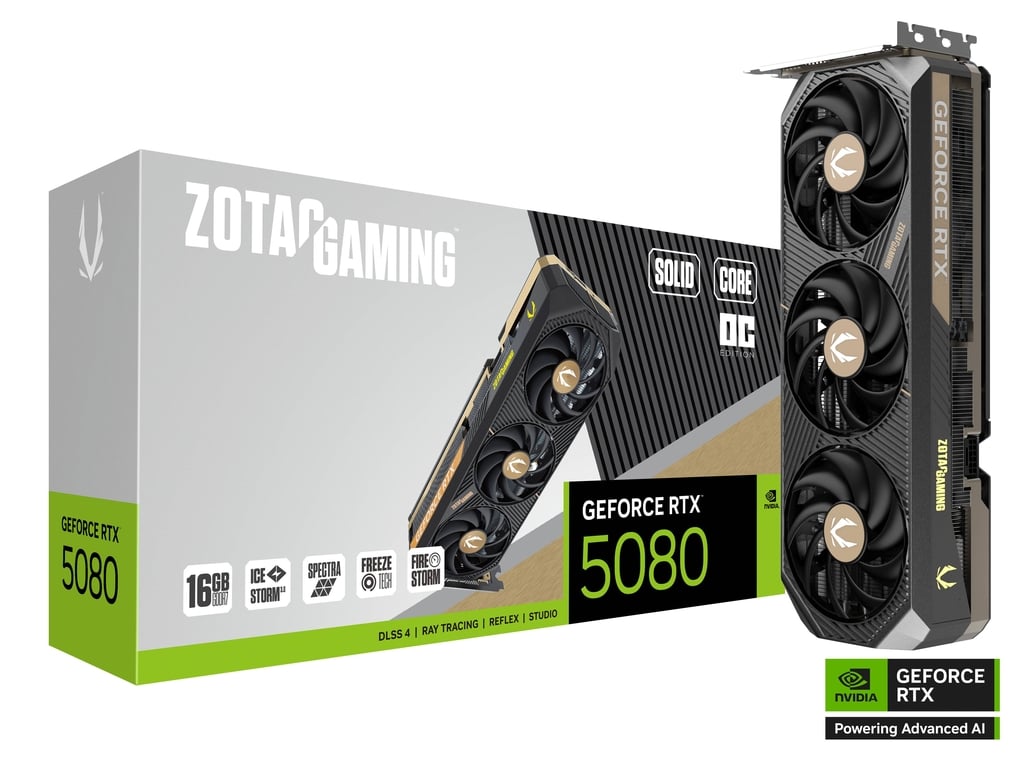 Видеокарта ZOTAC GeForce RTX 5080 SOLID Core OC/ 16GB / GDDR7 / 256bit photo 1