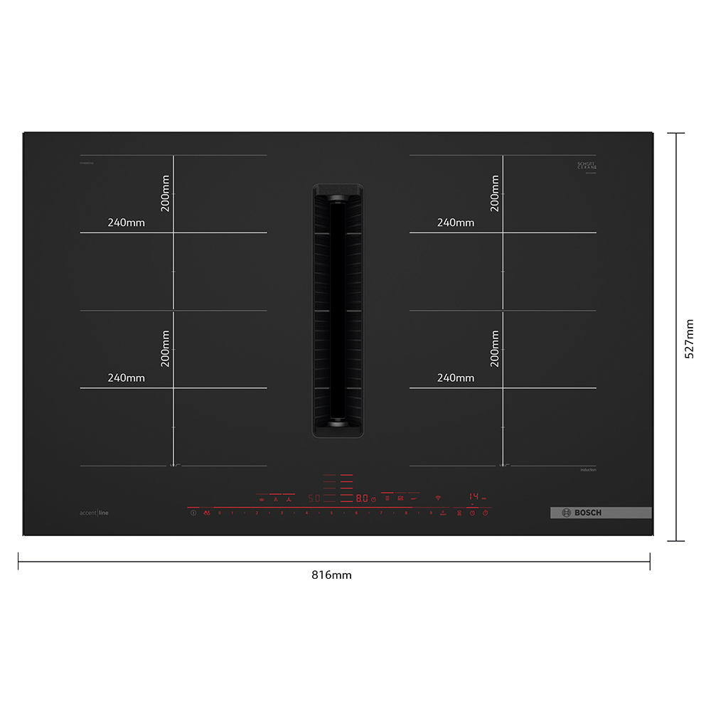 Plita incorporabila inductie cu hota Bosch PXX89BD56E photo 7