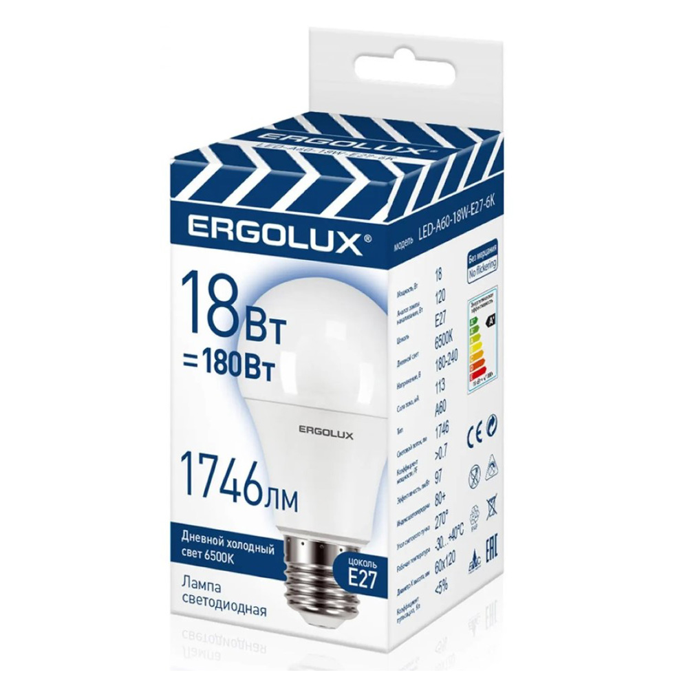 Bec LED Ergolux LED-A60-18W-E27-6K photo 4