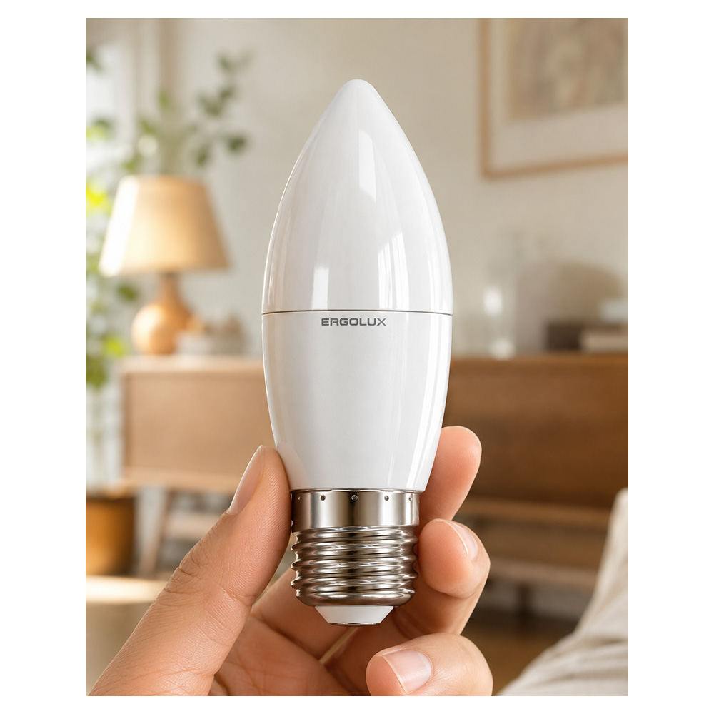 Bec LED Ergolux LED-C35-7W-E27-6K photo 5