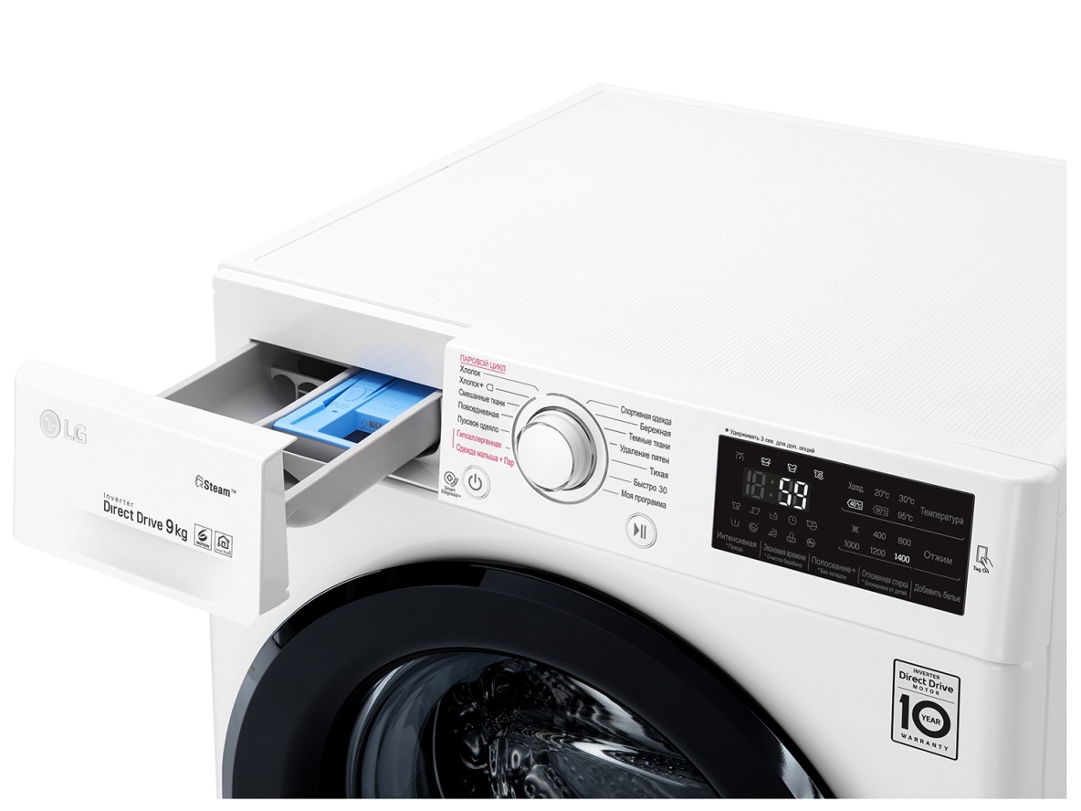 Стиральная машина LG F4M5VS6W 9 кг / 1400 об/мин / A / Белый photo 11