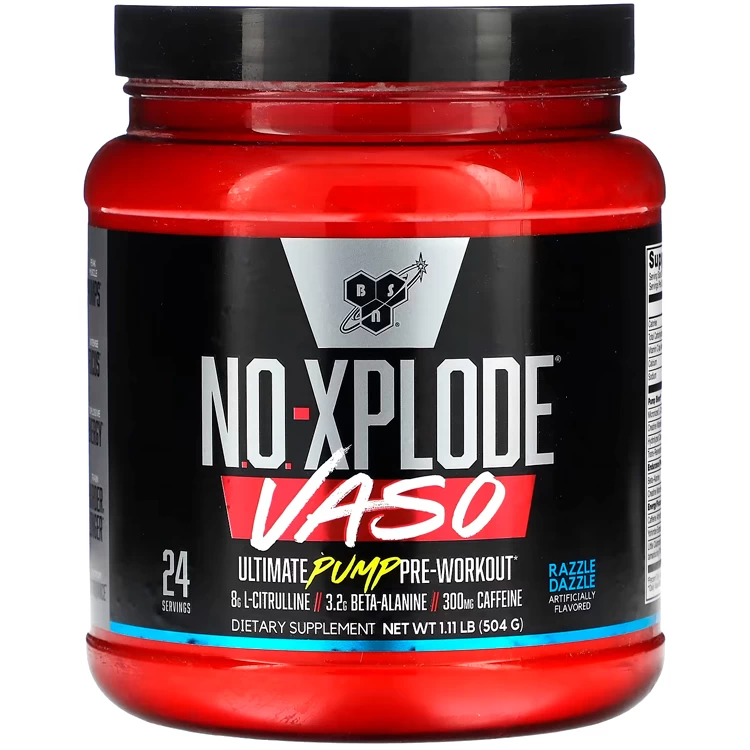 Предтренировочный комплекс BSN No xplode Vaso ultimate pump pre-workout Razzle Dazzle 1.11lb