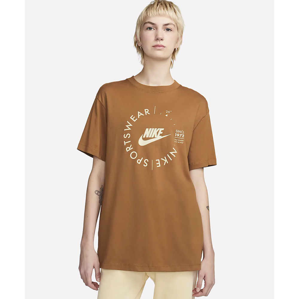 Футболка Nike W NSW TEE BF PRNT SU XS Коричневый Женский photo 3