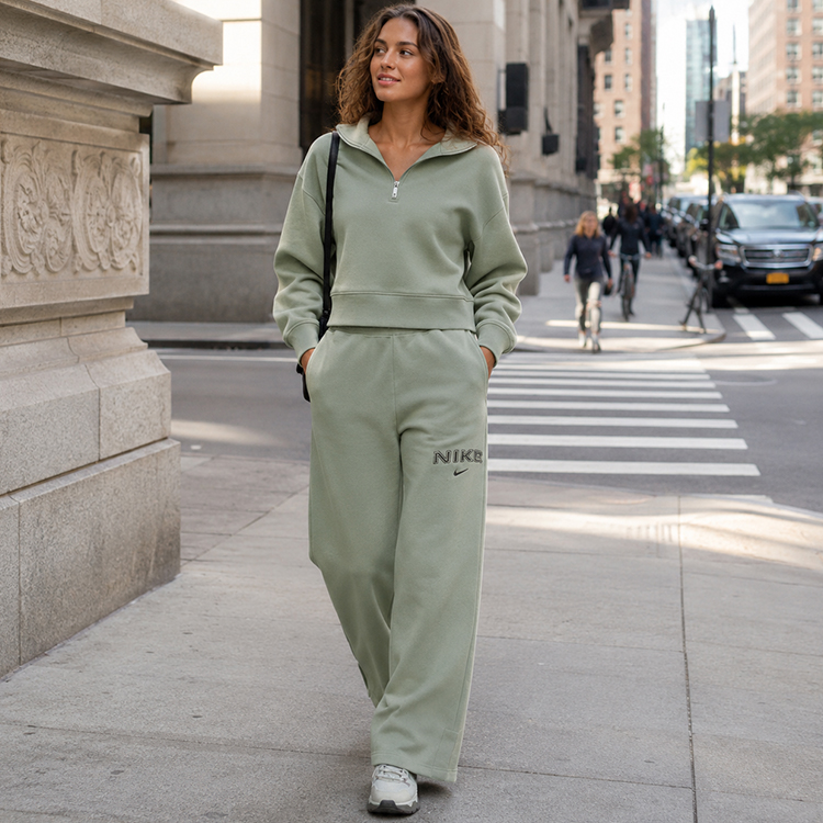 Брюки Nike W NSW PHNX FLC HR LOGO PNT WDE XS Зеленый Женский photo 6