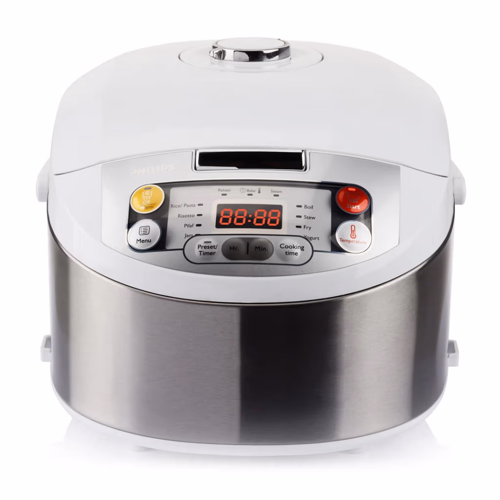 Multifierbator Philips HD3037, 980 W, 12 programe, Alb cu inox