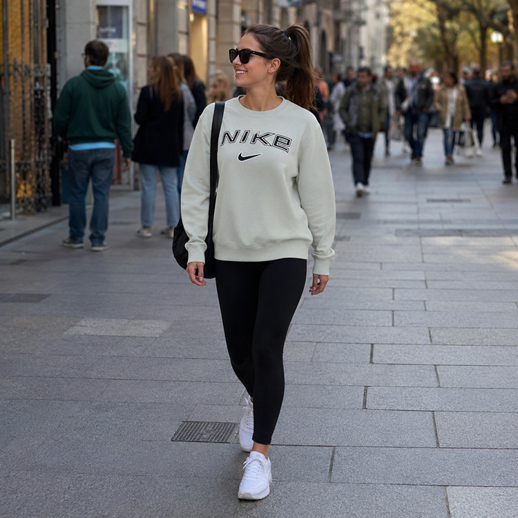 Hanorac Nike W NSW PHNX FLC STD LOGO CREW XS Verde Femei photo 5