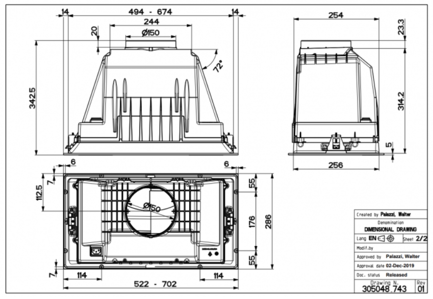 Hota Faber INKA PLUS HC X A70 / Incorporabil / Pina la 18 m.p / Inox photo 2