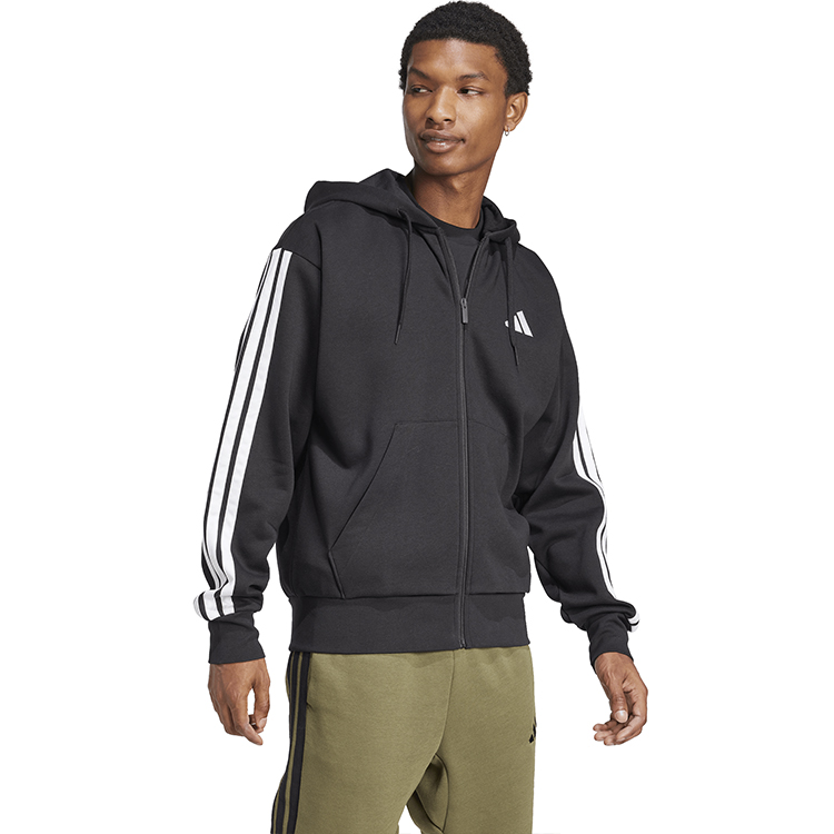 Hanorac pt bărbați Adidas M 3S FL FZ HD S Negru photo 5