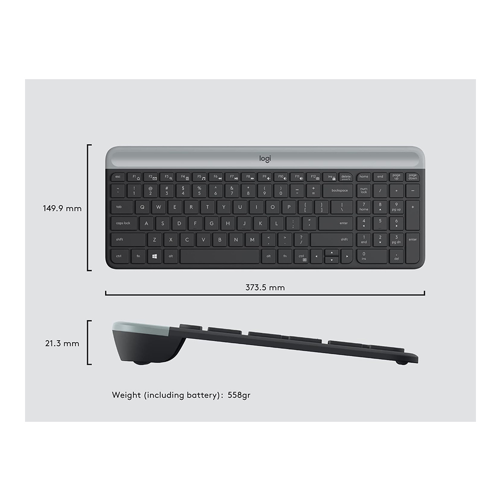 Клавиатура + мышь беспроводная Logitech MK470 Slim / Мембранная photo 8