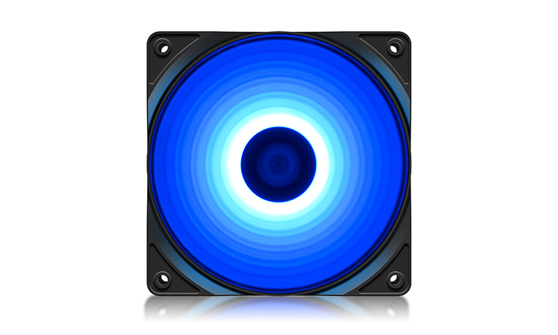 120mm Case Fan - DEEPCOOL "RF120B" BLUE LED Fans, 120x120x25mm, 1300 RPM+10%, 21.9dBa, 48.9 CFM, 3-pin & 4-pin Peripheral photo 1