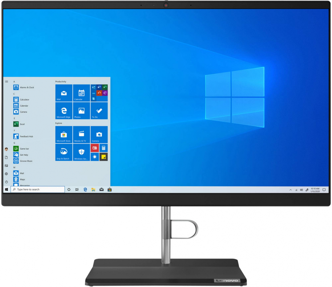 All-in-One PC - 21.5" Lenovo V30a-22IML FullHD Intel® Core i3-10110U, 8GB DDR4 RAM, 256GB SSD M.2 2242 PCIe NVMe, no ODD, Intel® Intel UHD Graphics, HD Webcam, WiFi 2X2AC+BT, USB KB&MS, no OS, Black photo 1