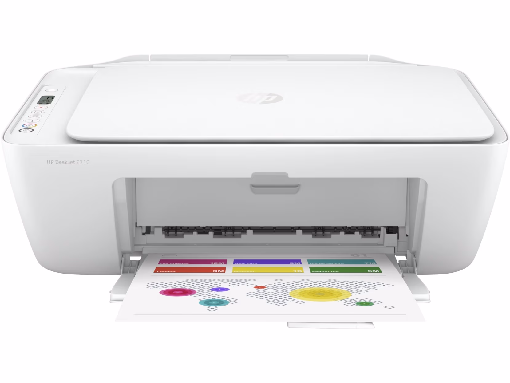MFD HP DeskJet 2710, White, A4, 7.5/5.5 ppm, 4800x1200 dpi,scan 1200 x 1200, Icon LCD display, up to 1000 pages, USB 2.0 Hi-Speed, Wi-Fi 802.11 a/b/g/n, 86 Mb, HP Smart; Apple AirPrint™; Mopria, (3YM61AE HP 305/3YM60AE: HP 305/XL )