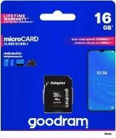 Карта памяти microSD Goodram M1AA / 90MBps/ 16GB+ SD adapter