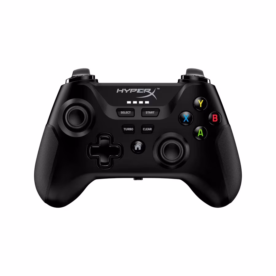 Gamepad HyperX Clutch Gaming Controller, Multi-platform for cloud gaming, Standard layout, BT for Smartphones + 2.4GHz / Wired for PC, Built-in rechargeable battery - up to 19 hours, Included: Mobile Clip, 2.4GHz Wireless Adapter, USB-C to USB-A Cable 