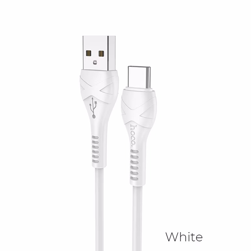 Cable USB to USB-C HOCO “X37 Cool power”, 1m, White, up to 3A, Charching Data Cable, Outer material: PVC 
