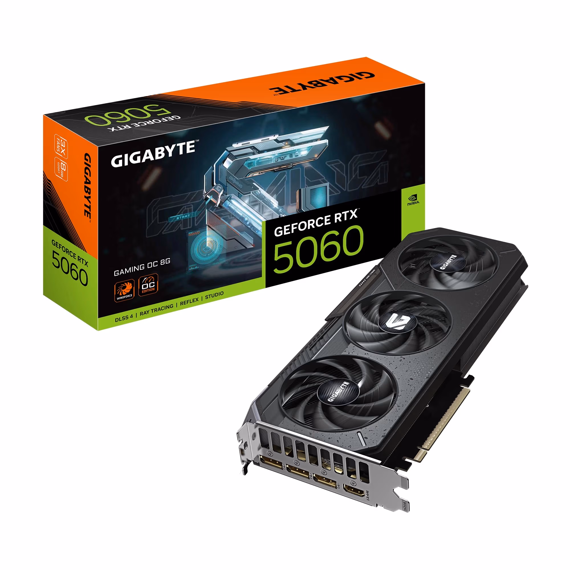 Видеокарта GIGABYTE GeForce RTX 5060 GAMING OC 8G / 8GB / GDDR7 / 128bit