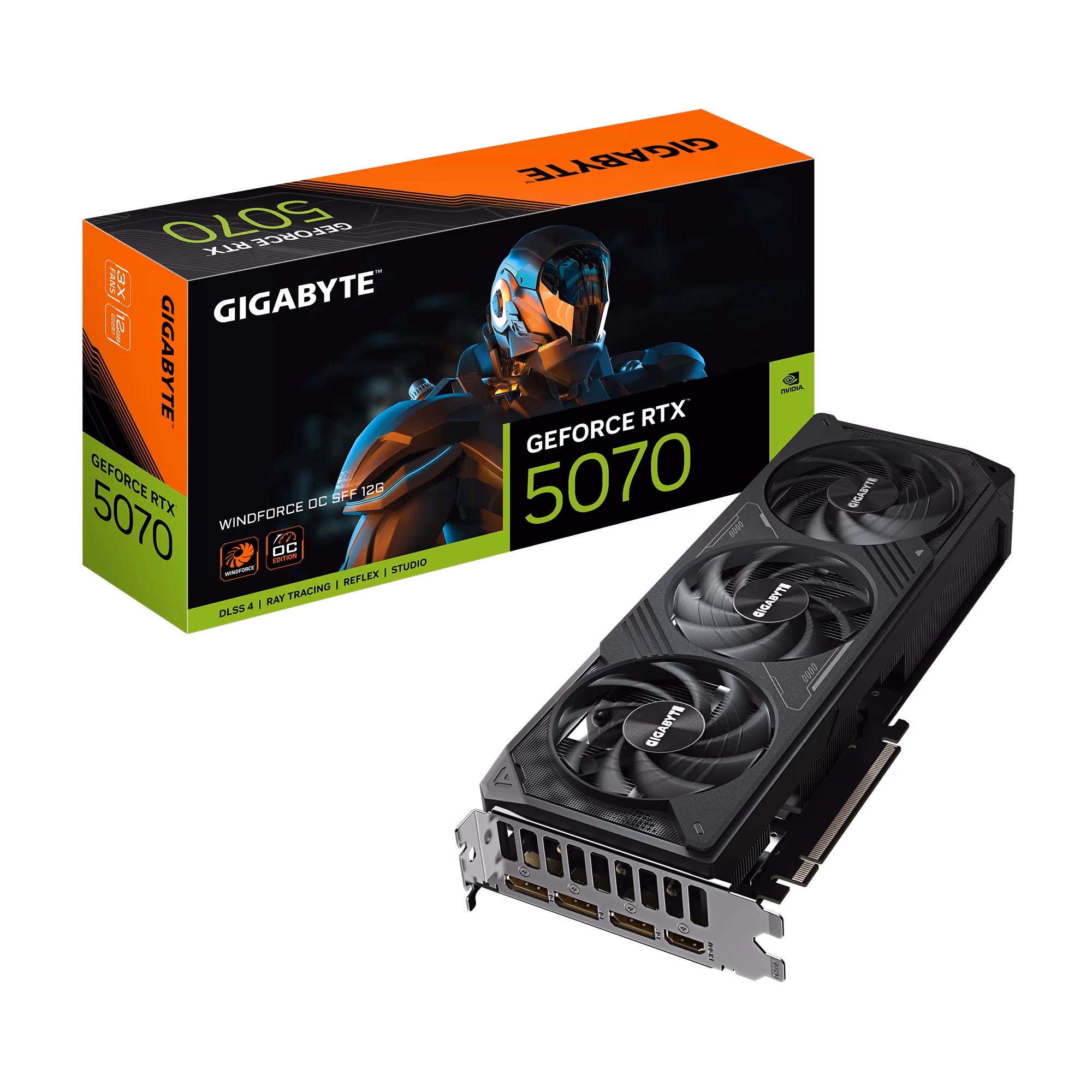 Видеокарта GIGABYTE GeForce RTX 5070 WINDFORCE OC 12G/ 12GB / GDDR7 / 192bit