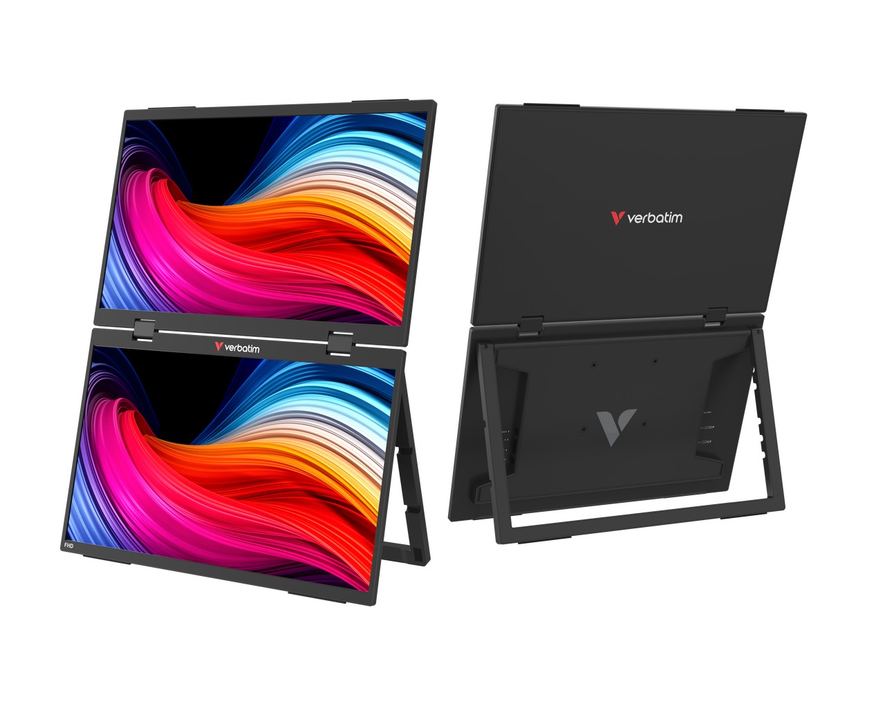 15.6” Двойной портативный монитор VERBATIM DUAL / 2xFHD/ 4ms / Black photo 1 15.6” Двойной портативный монитор VERBATIM DUAL / 2xFHD/ 4ms / Black photo 1