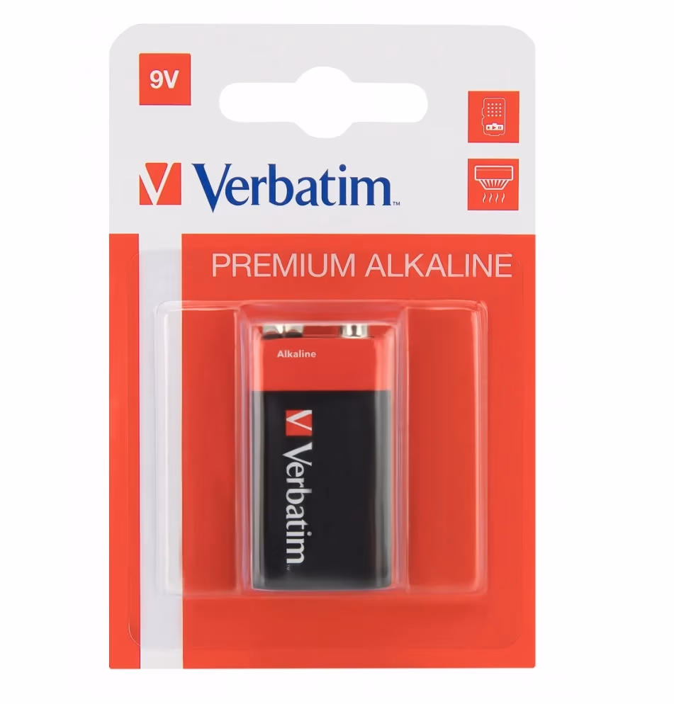 Verbatim Alcaline Battery  9V, 6LR61, 1pcs, Blister pack
