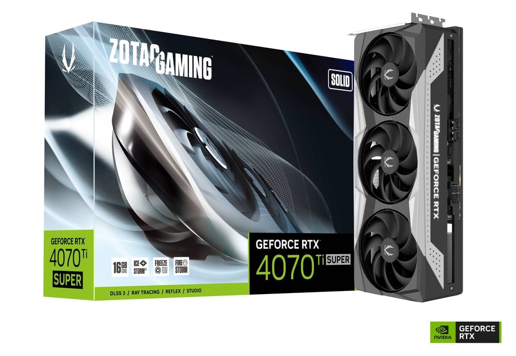 Видеокарта ZOTAC GeForce RTX 4070 Ti SUPER SOLID / 16GB / GDDR6X / 256bit photo 1