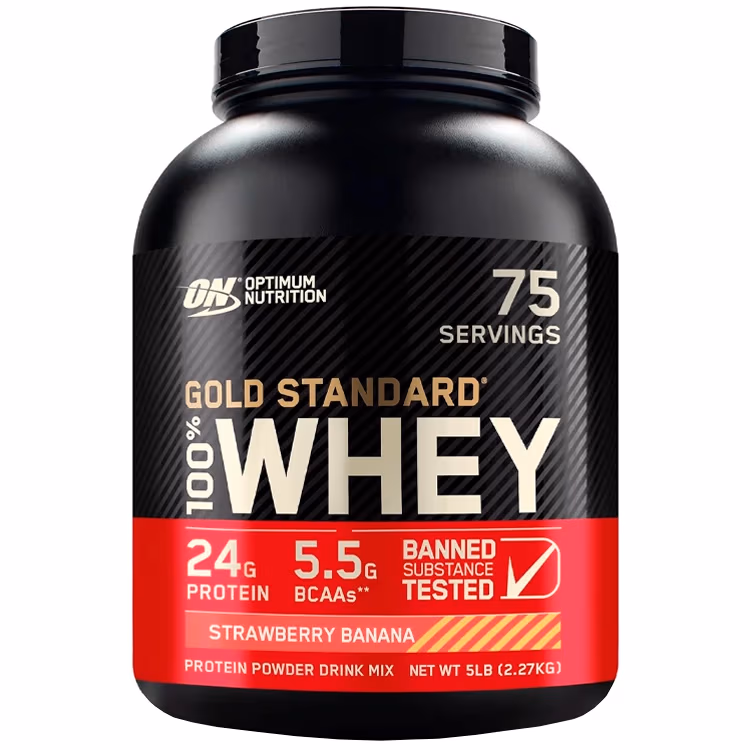 Сывороточный протеин Optimum Nutrition Gold Standard 100% WHEY Strawberry Banana 5lb